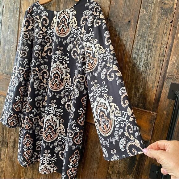 BOHO Sz S Black Angel Wings Sleeves Open Back Relaxed Fit Flowy Dress - Picture 5 of 9